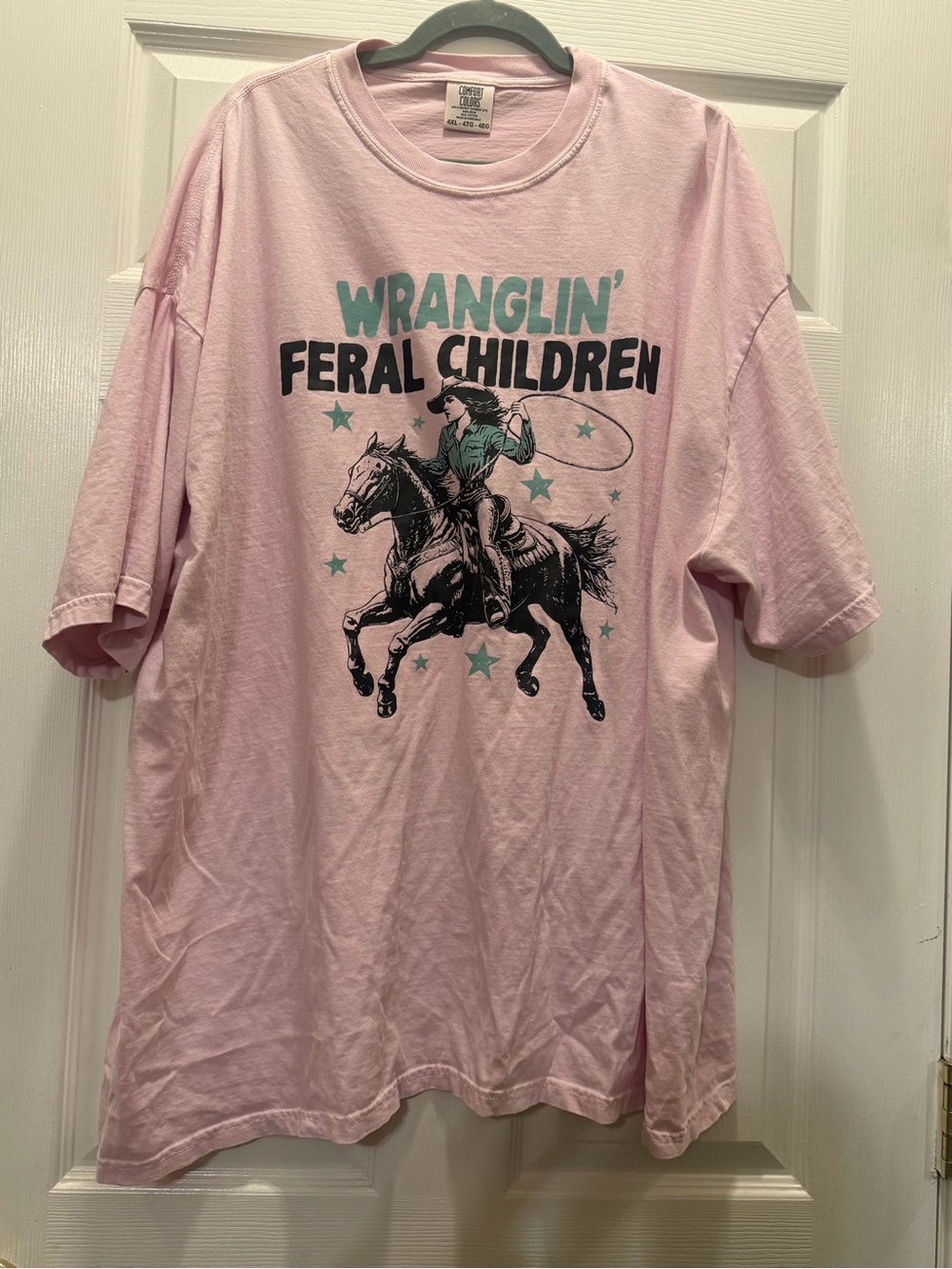 Wranglin' Feral Children Pink Graphic Comfort Colors - 4XL